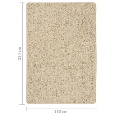 vidaXL Χαλί Shaggy Αντιολισθητικό Κρεμ 160x230cm