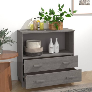 vidaXL Ντουλάπι HAMAR Αν. Γκρι 85x35x80cm από Μασίφ Ξύλο Πεύκου 1 τεμ.