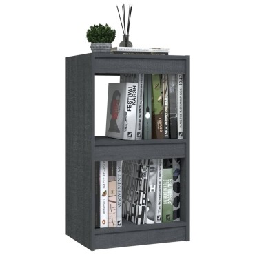 vidaXL Βιβλιοθήκη Γκρι 40x30x71,5cm από Μασίφ Ξύλο Πεύκου 1 τεμ.