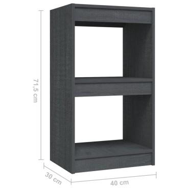 vidaXL Βιβλιοθήκη Γκρι 40x30x71,5cm από Μασίφ Ξύλο Πεύκου 1 τεμ.