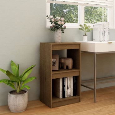 vidaXL Βιβλιοθήκη Καφέ Μελί 40x30x71,5cm από Μασίφ Ξύλο Πεύκου 1 τεμ.