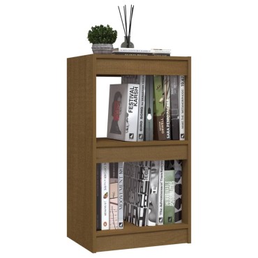 vidaXL Βιβλιοθήκη Καφέ Μελί 40x30x71,5cm από Μασίφ Ξύλο Πεύκου 1 τεμ.