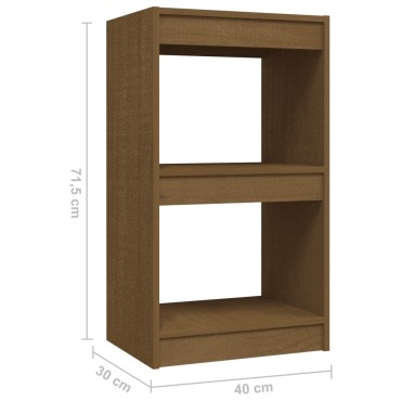 vidaXL Βιβλιοθήκη Καφέ Μελί 40x30x71,5cm από Μασίφ Ξύλο Πεύκου 1 τεμ.