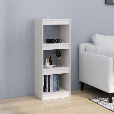 vidaXL Βιβλιοθήκη/Διαχωριστικό Χώρου Λευκό 40x30x103,5cm Ξύλο Πεύκου 1 τεμ.
