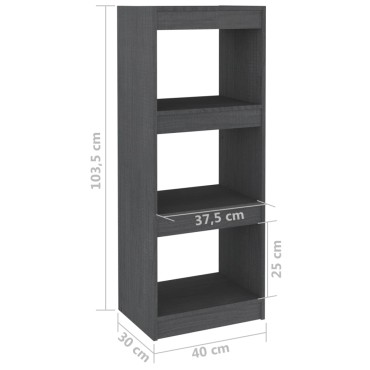 vidaXL Βιβλιοθήκη/Διαχωριστικό Χώρου Γκρι 40x30x103,5cm Ξύλο Πεύκου 1 τεμ.