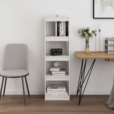 vidaXL Βιβλιοθήκη/Διαχωριστικό Χώρου Λευκό 40x30x135,5cm Ξύλο Πεύκου 1 τεμ.
