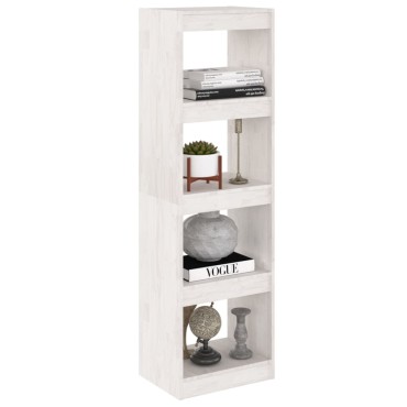 vidaXL Βιβλιοθήκη/Διαχωριστικό Χώρου Λευκό 40x30x135,5cm Ξύλο Πεύκου 1 τεμ.