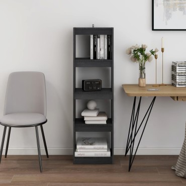 vidaXL Βιβλιοθήκη/Διαχωριστικό Χώρου Γκρι 40x30x135,5cm Ξύλο Πεύκου 1 τεμ.