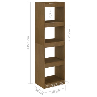 vidaXL Βιβλιοθήκη/Διαχωριστικό Χώρου Μελί 40x30x135,5cm Ξύλο Πεύκου 1 τεμ.