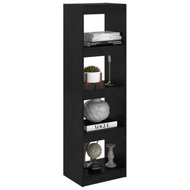 vidaXL Βιβλιοθήκη/Διαχωριστικό Χώρου Μαύρο 40x30x135,5cm Ξύλο Πεύκου 1 τεμ.