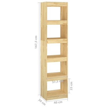 vidaXL Βιβλιοθήκη/Διαχωριστικό Χώρου 40x30x167,5cm Μασίφ Ξύλο Πεύκου 1 τεμ.