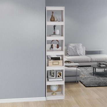vidaXL Βιβλιοθήκη/Διαχωριστικό Χώρου Λευκό 40x30x199cm Ξύλο Πεύκου 1 τεμ.