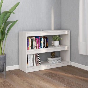 vidaXL Βιβλιοθήκη/Διαχωριστικό Χώρου Λευκό 100x30x71,5cm Ξύλο Πεύκου 1 τεμ.