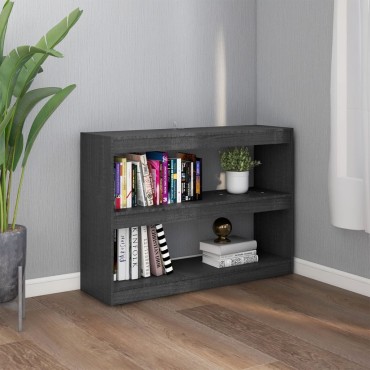 vidaXL Βιβλιοθήκη/Διαχωριστικό Χώρου Γκρι 100x30x71,5cm Ξύλο Πεύκου 1 τεμ.
