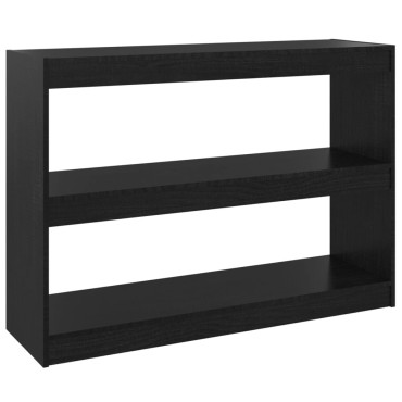vidaXL Βιβλιοθήκη/Διαχωριστικό Χώρου Μαύρο 100x30x71,5cm Ξύλο Πεύκου 1 τεμ.
