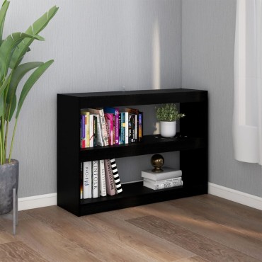 vidaXL Βιβλιοθήκη/Διαχωριστικό Χώρου Μαύρο 100x30x71,5cm Ξύλο Πεύκου 1 τεμ.