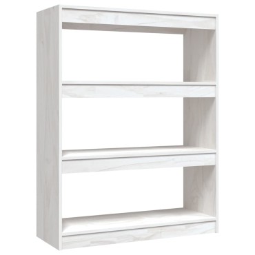 vidaXL Βιβλιοθήκη/Διαχωριστικό Χώρου Λευκό 100x30x103cm Ξύλο Πεύκου 1 τεμ.