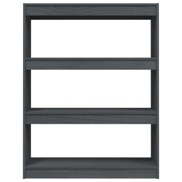 vidaXL Βιβλιοθήκη/Διαχωριστικό Χώρου Γκρι 100x30x103cm Ξύλο Πεύκου 1 τεμ.