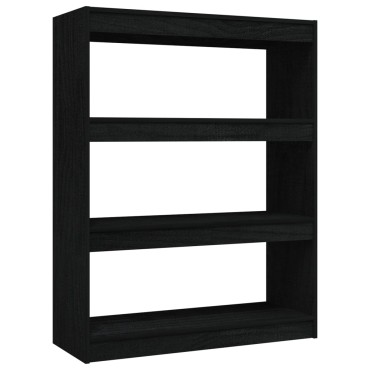 vidaXL Βιβλιοθήκη/Διαχωριστικό Χώρου Μαύρο 100x30x103cm Ξύλο Πεύκου 1 τεμ.