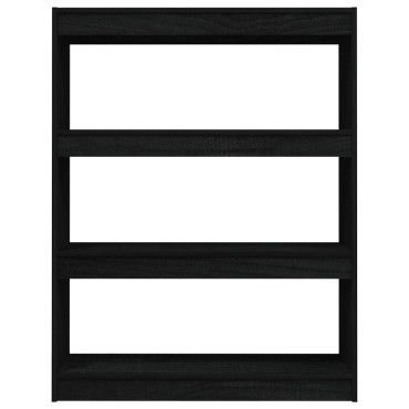 vidaXL Βιβλιοθήκη/Διαχωριστικό Χώρου Μαύρο 100x30x103cm Ξύλο Πεύκου 1 τεμ.
