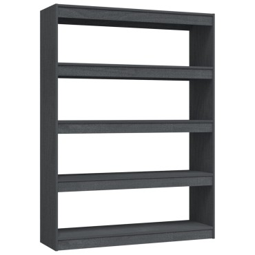 vidaXL Βιβλιοθήκη/Διαχωριστικό Χώρου Γκρι 100x30x135,5cm Ξύλο Πεύκου 1 τεμ.