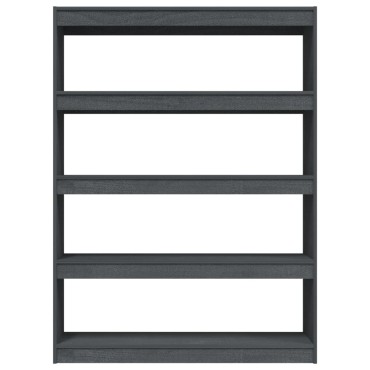 vidaXL Βιβλιοθήκη/Διαχωριστικό Χώρου Γκρι 100x30x135,5cm Ξύλο Πεύκου 1 τεμ.