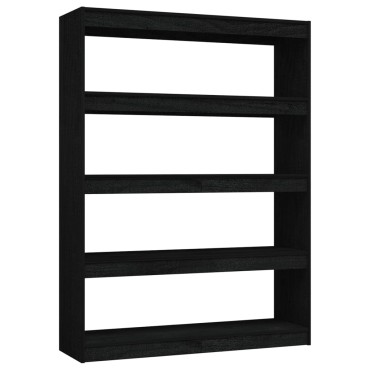 vidaXL Βιβλιοθήκη/Διαχωριστικό Χώρου Μαύρο 100x30x135,5cm Ξύλο Πεύκου 1 τεμ.