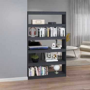 vidaXL Βιβλιοθήκη/Διαχωριστικό Χώρου Γκρι 100x30x167,5cm Ξύλο Πεύκου 1 τεμ.