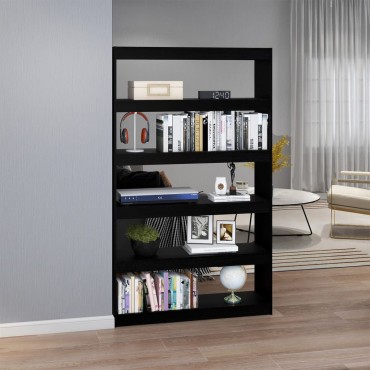 vidaXL Βιβλιοθήκη/Διαχωριστικό Χώρου Μαύρο 100x30x167,5cm Ξύλο Πεύκου 1 τεμ.