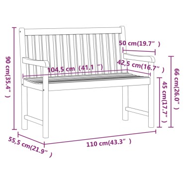 vidaXL Παγκάκι Κήπου από Μασίφ Ξύλο Ακακίας 110x55,5x90cm 1 τεμ.