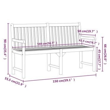 vidaXL Παγκάκι Κήπου από Μασίφ Ξύλο Ακακίας 150x55,5x90cm 1 τεμ.
