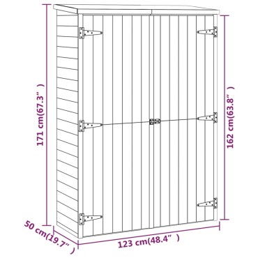 vidaXL Αποθήκη Εργαλείων Κήπου 123x45x171 εκ. Εμποτισμένο Μασίφ Πεύκο