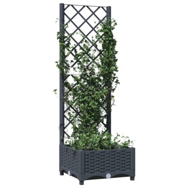 vidaXL Ζαρντινιέρα Κήπου με Καφασωτό Μπλε Γκρι 40x40x121,5εκ. από PP