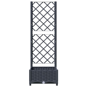 vidaXL Ζαρντινιέρα Κήπου με Καφασωτό Μπλε Γκρι 40x40x121,5εκ. από PP