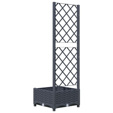 vidaXL Ζαρντινιέρα Κήπου με Καφασωτό Μπλε Γκρι 40x40x121,5εκ. από PP