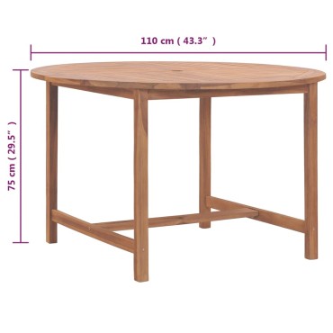 vidaXL Τραπεζαρία Κήπου 110x75cm από Μασίφ Ξύλο Teak 1 τεμ.