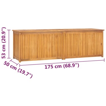 vidaXL Μπαούλο Κήπου 175x50x55cm από Μασίφ Ξύλο Teak 1 τεμ.