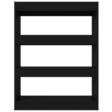 vidaXL Βιβλιοθήκη/Διαχωρ. Χώρου Μαύρο 80x30x103cm Επεξεργασμένο Ξύλο 1 τεμ.