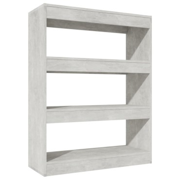 vidaXL Βιβλιοθήκη/Διαχωρ. Χώρου Γκρι Σκυρ. 80x30x103cm Επεξεργ. Ξύλο 1 τεμ.