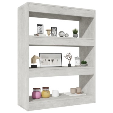 vidaXL Βιβλιοθήκη/Διαχωρ. Χώρου Γκρι Σκυρ. 80x30x103cm Επεξεργ. Ξύλο 1 τεμ.