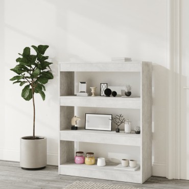 vidaXL Βιβλιοθήκη/Διαχωρ. Χώρου Γκρι Σκυρ. 80x30x103cm Επεξεργ. Ξύλο 1 τεμ.