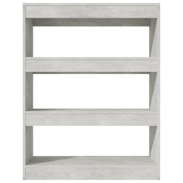 vidaXL Βιβλιοθήκη/Διαχωρ. Χώρου Γκρι Σκυρ. 80x30x103cm Επεξεργ. Ξύλο 1 τεμ.