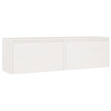 vidaXL Ντουλάπια Τοίχου 2 τεμ. Λευκά 60x30x35cm από Μασίφ Ξύλο Πεύκου