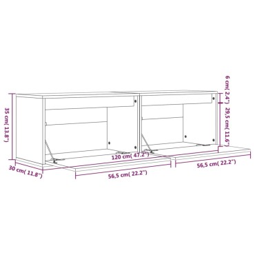 vidaXL Ντουλάπια Τοίχου 2 τεμ. Λευκά 60x30x35cm από Μασίφ Ξύλο Πεύκου