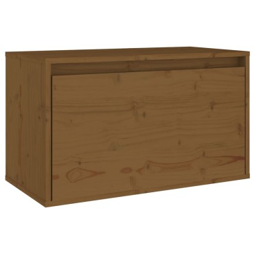 vidaXL Ντουλάπι Τοίχου Καφέ Μελί 60x30x35cm Μασίφ Ξύλο Πεύκου 1 τεμ.