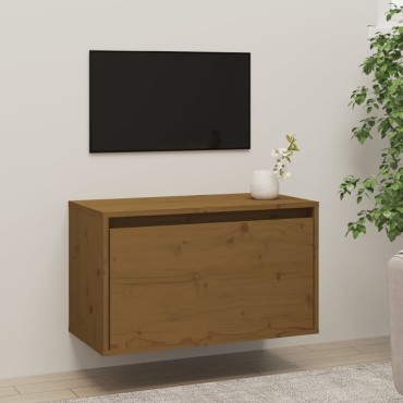 vidaXL Ντουλάπι Τοίχου Καφέ Μελί 60x30x35cm Μασίφ Ξύλο Πεύκου 1 τεμ.