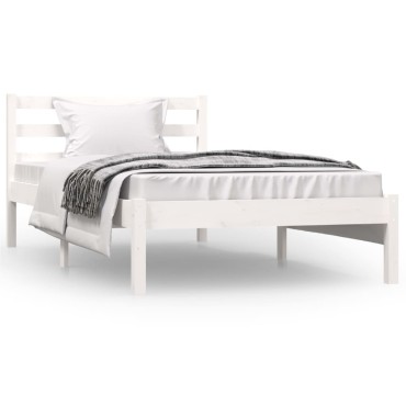 vidaXL Πλαίσιο Κρεβατιού Λευκό 90x190cm από Ξύλο Πεύκου 3FT Single 1 τεμ. - Μονό