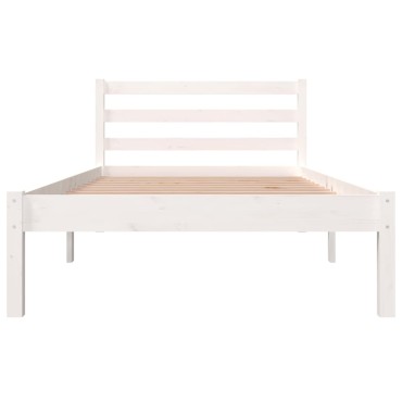 vidaXL Πλαίσιο Κρεβατιού Λευκό 90x190cm από Ξύλο Πεύκου 3FT Single 1 τεμ. - Μονό