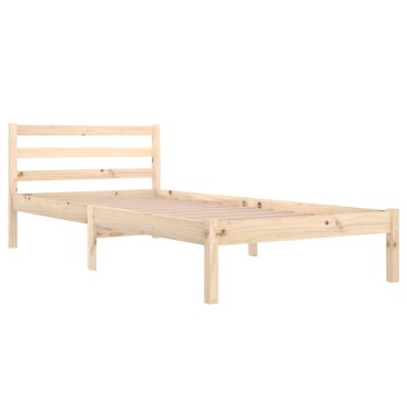 vidaXL Πλαίσιο Κρεβατιού 90x200cm από Μασίφ Ξύλο Πεύκου 1 τεμ. - Μονό