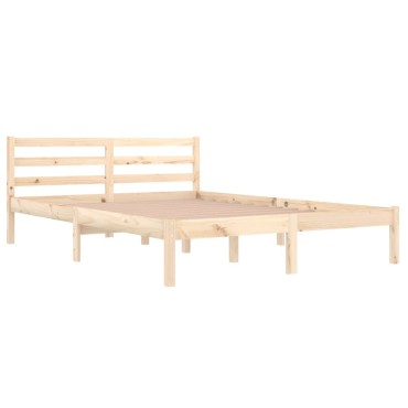 vidaXL Πλαίσιο Κρεβατιού 140x200cm από Μασίφ Ξύλο Πεύκου 1 τεμ. - Διπλό